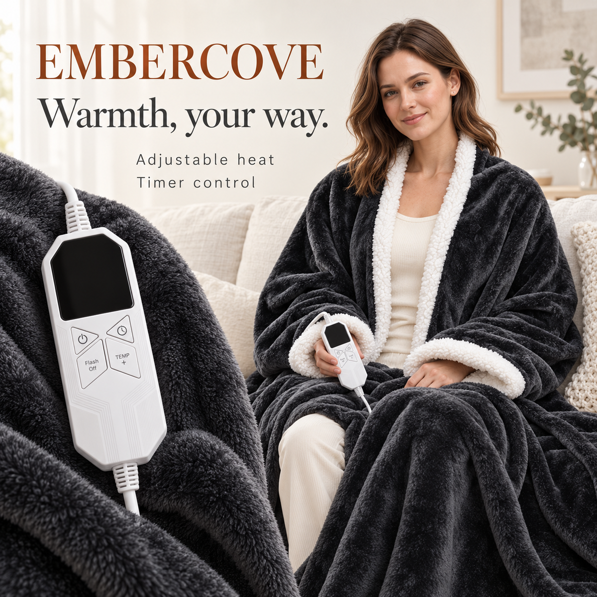 EmberCove — The Heated Blanket Robe